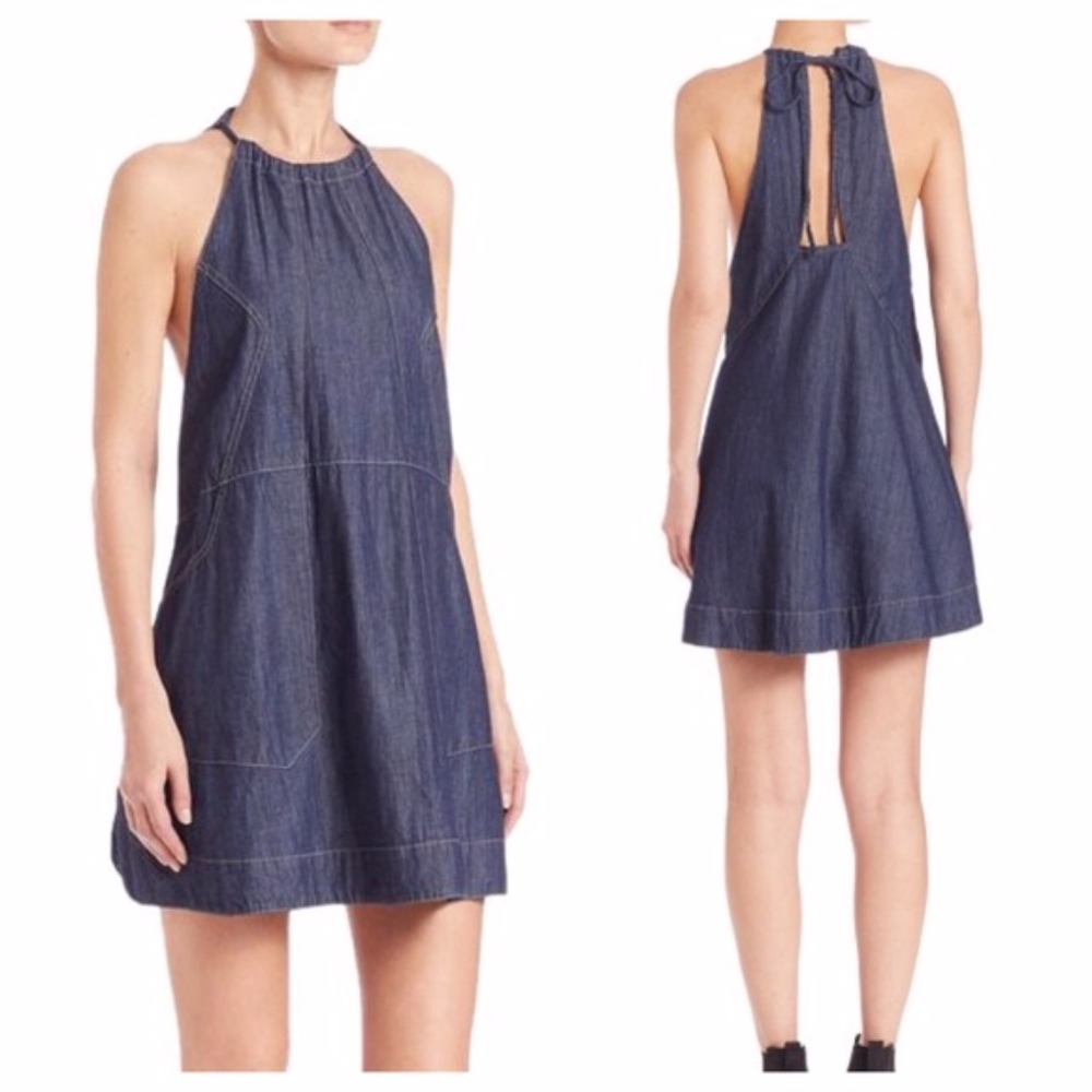 Free People Halter Denim  Dress